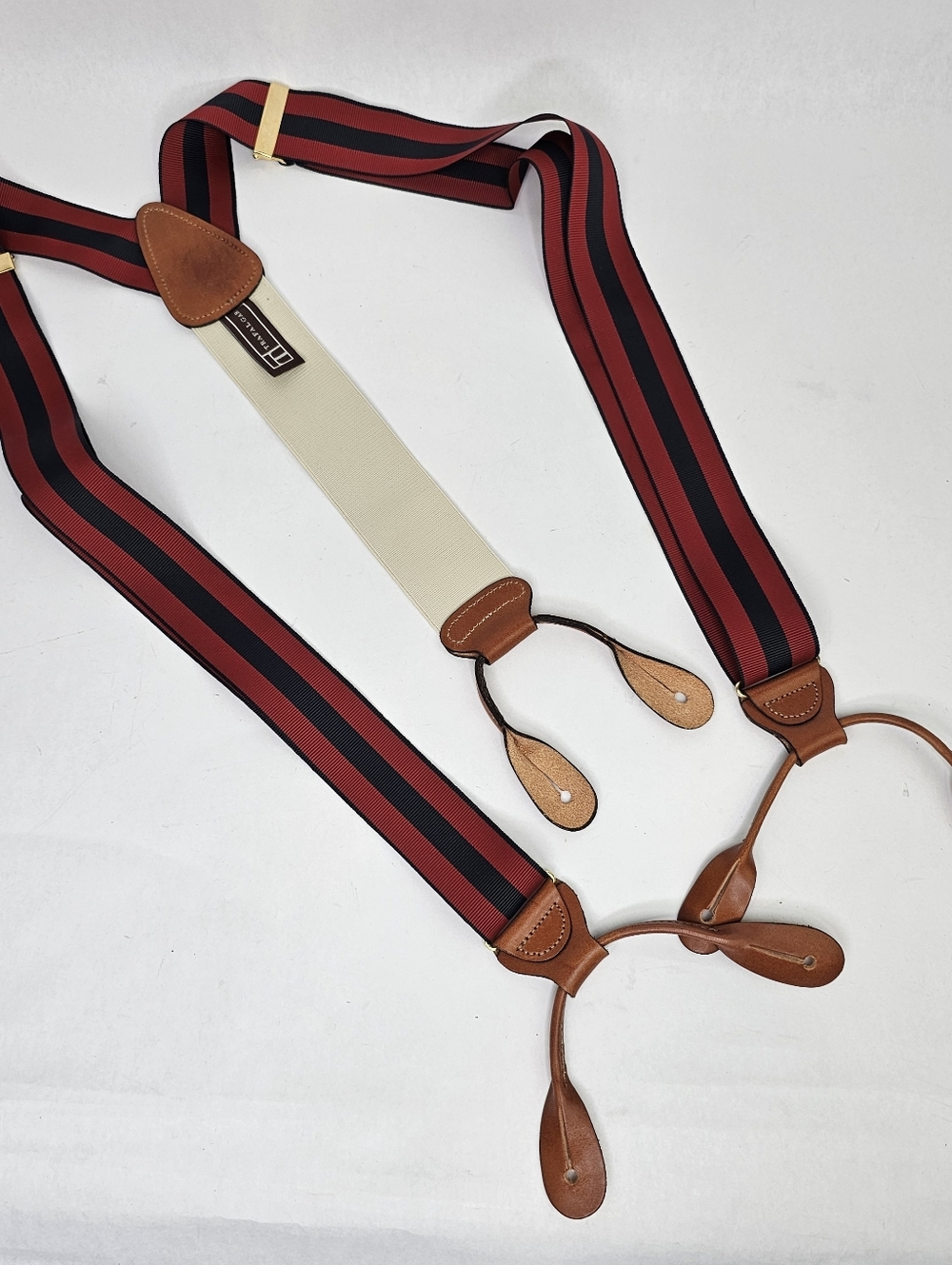 Trafalgar Red Navy Adjustable Suspenders